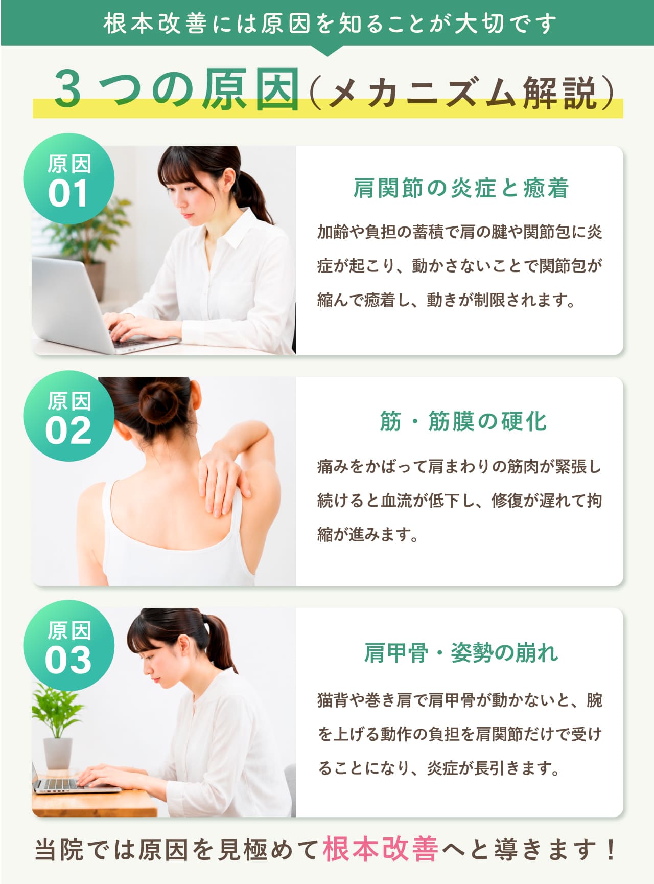 四十肩・五十肩（肩関節周囲炎）の3つの原因｜根本改善には原因を知ることが大切｜新潟市中央区 つばさ整骨院・整体院